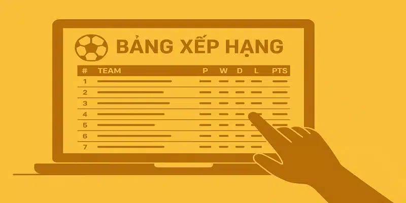 Giao diện bảng xếp hạng bóng đá dễ sử dụng tại Gavang
